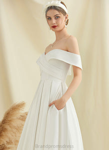 Wedding Tea-Length Dress Wedding Dresses Satin A-Line Sherlyn