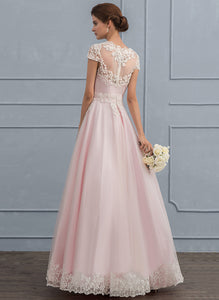 Tulle Dress With Sequins Ball-Gown/Princess Wedding Wedding Dresses Lisa Floor-Length Beading Lace V-neck