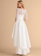 Load image into Gallery viewer, A-Line Lace Dress Asymmetrical Scoop Satin Angelique Wedding Dresses Wedding