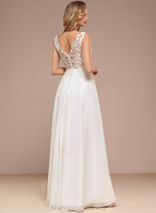 V-neck Carley A-Line Dress With Wedding Sequins Wedding Dresses Lace Floor-Length Chiffon
