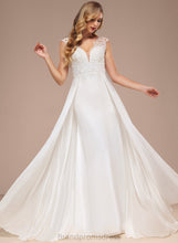 Load image into Gallery viewer, Train Chiffon Lena Wedding Lace Dress V-neck A-Line Sweep Wedding Dresses