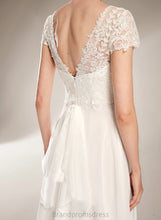 Load image into Gallery viewer, Dress V-neck Lace Bow(s) Court A-Line Wedding Dresses Train Wedding With Mina Chiffon